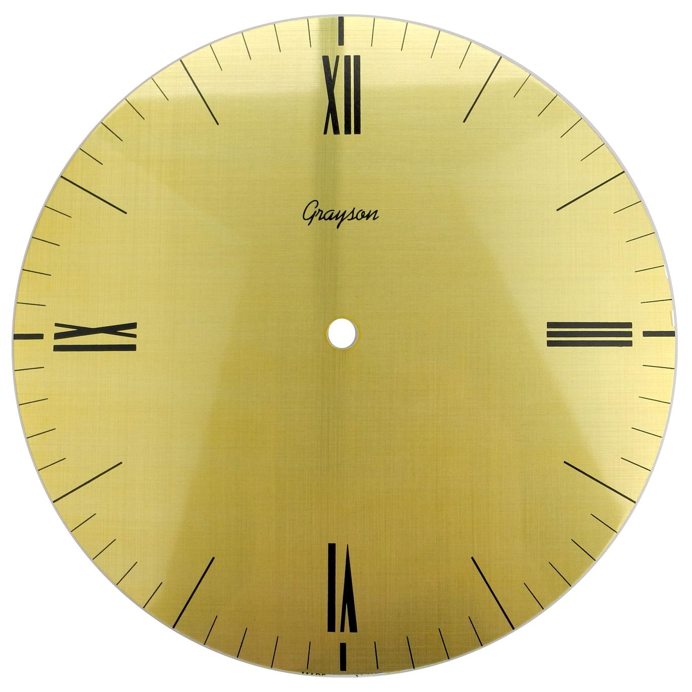 ART DECO STYLE DIAL WITH BRUSHED BRASS FINISH - 9 INCH