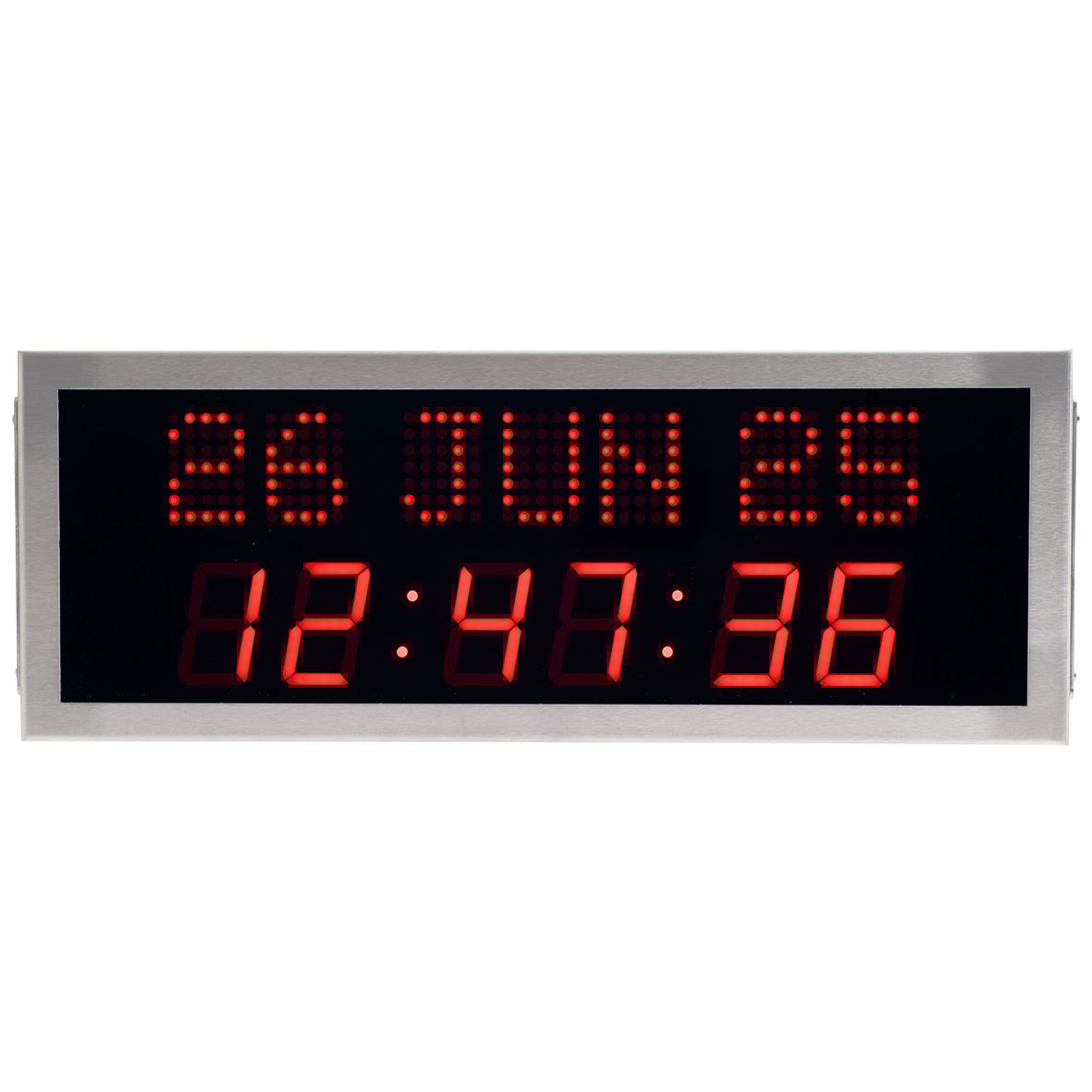 INOX 'WIPE-DOWN' CALENDAR CLOCK