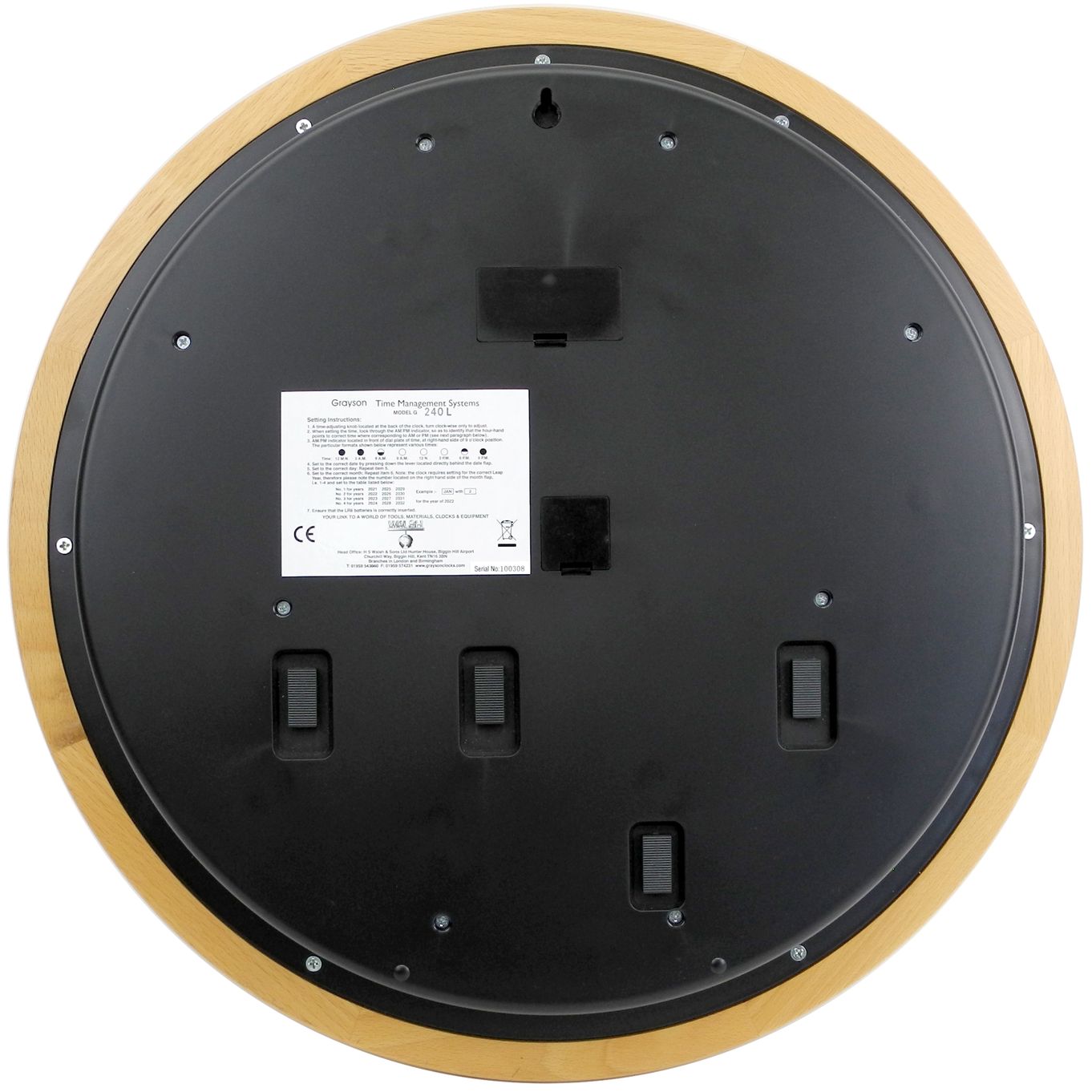 ROUND CALENDAR CLOCK WITH YEAR